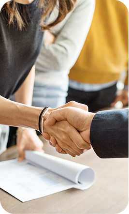 Professionals shaking hands